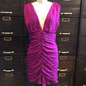 Forever 21 Purple Ruched Chiffon Dress - M